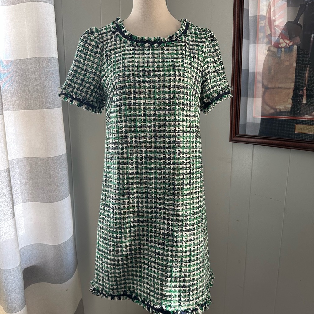 Kate Spade Green and Black Tweed Mini Dress